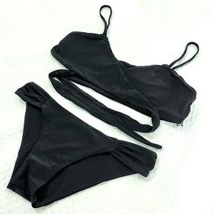 L*Space black swim suit - 2 piece bikini wrap top